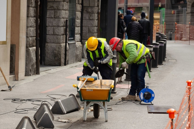 Treballadors del sector de la construcció.